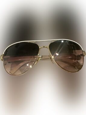 Gucci Gold Aviator Sunglasses with Brown Gradient Lenses